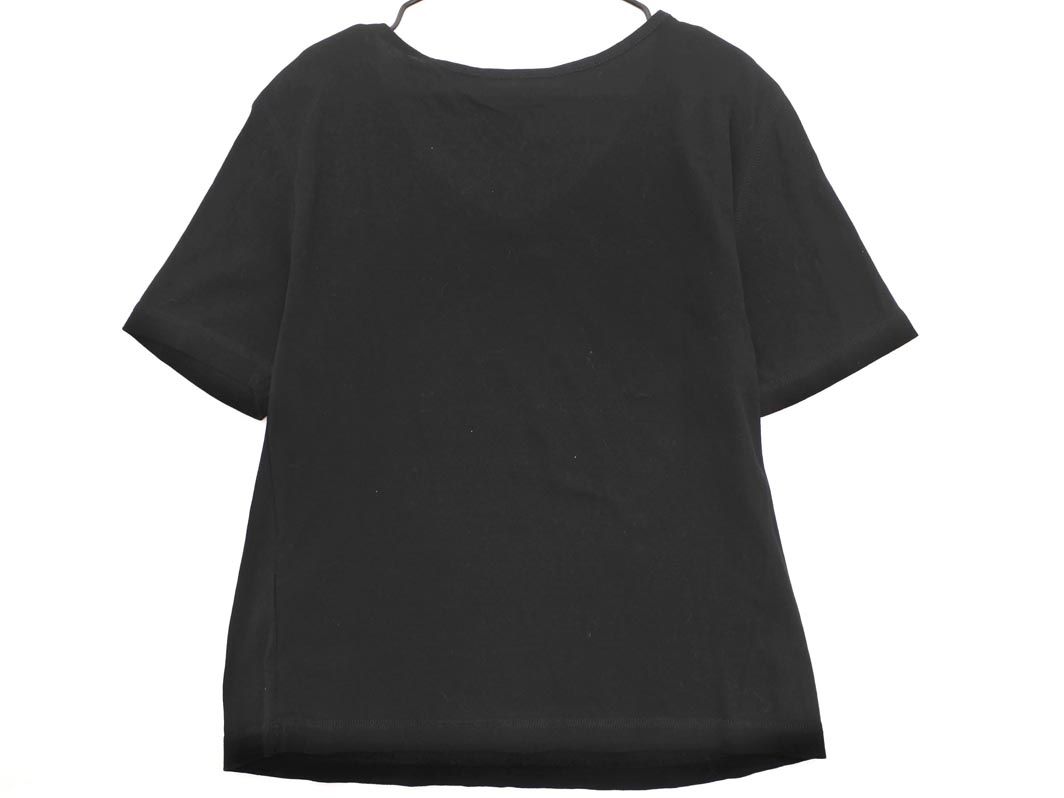 YOSHIE INABA(ヨシエイナバ) 長袖セーター レディース美品  - 黒 Vネック yoshie inaba ヨシエイナバ 半袖 Vネック カットソー sizeS/黒