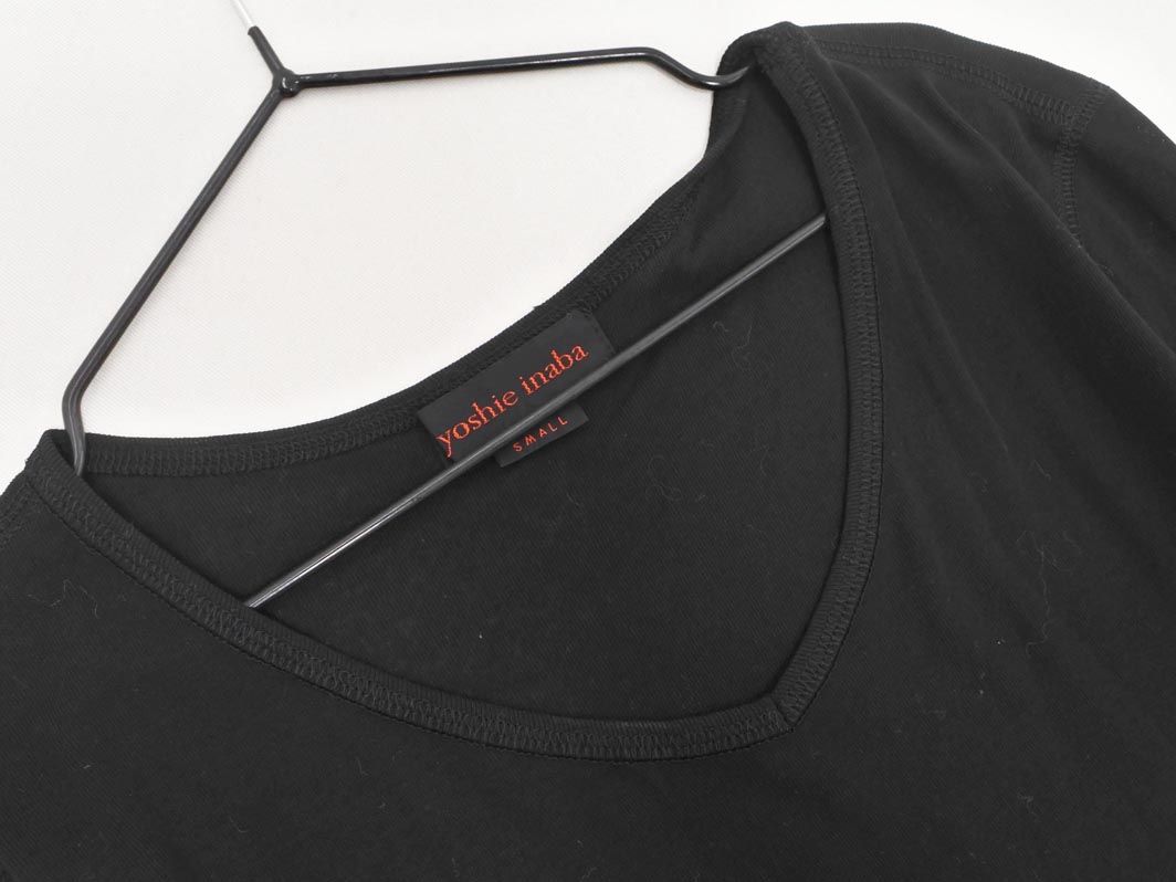 yoshie inaba ヨシエイナバ 半袖 Vネック カットソー sizeS/黒
