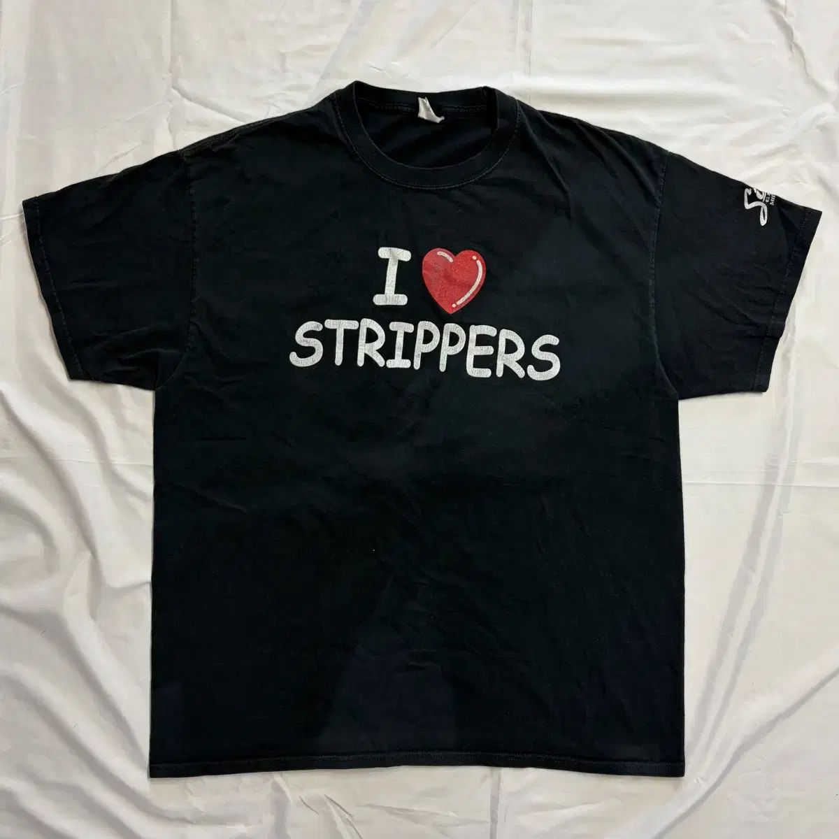 XL 90s I LOVE STRIPPERS ヴィンテージユーモアTシャツ