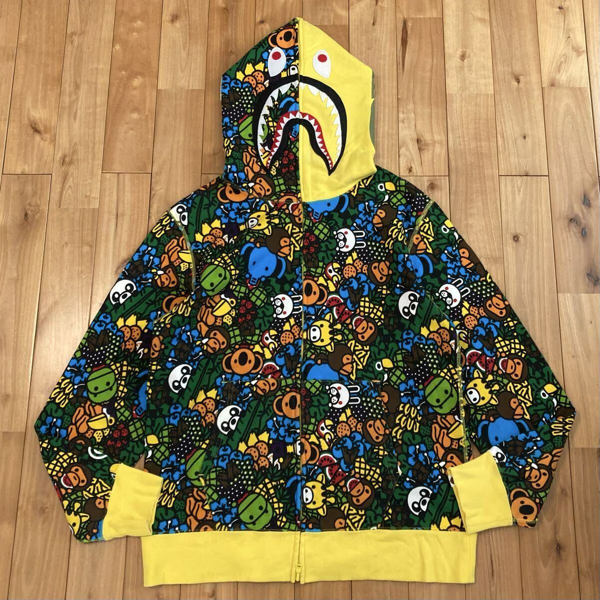 ★XXL★ Milo Animal Safari All Island シャーク パーカー a bathing ape BAPE shark full zip hoodie エイプ ベイプ マイロ 2XL yz24