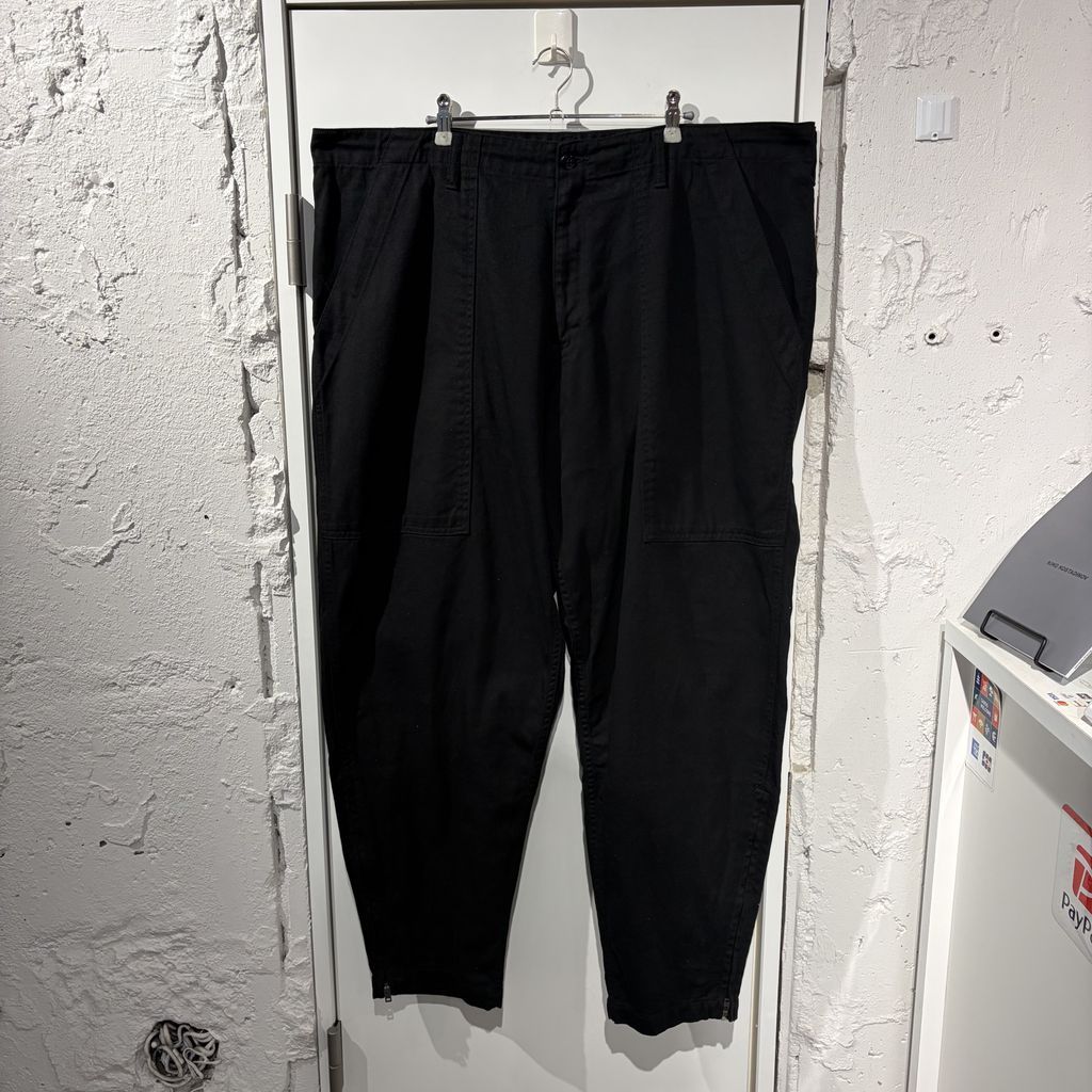 BLACK Scandal Yohji Yamamoto ブラックヨウジヤマモト KATSURAGI HEM ZIP PAINTER PANTS コットンツイルパンツ HL-P98-040 ブラック size:3【表参道A06】