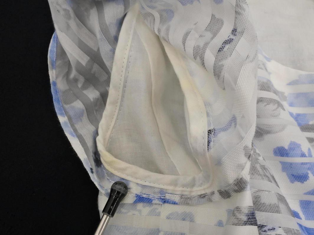 M'SGRACY エムズグレイシー 花柄 Aライン ワンピース size40/白x青x
