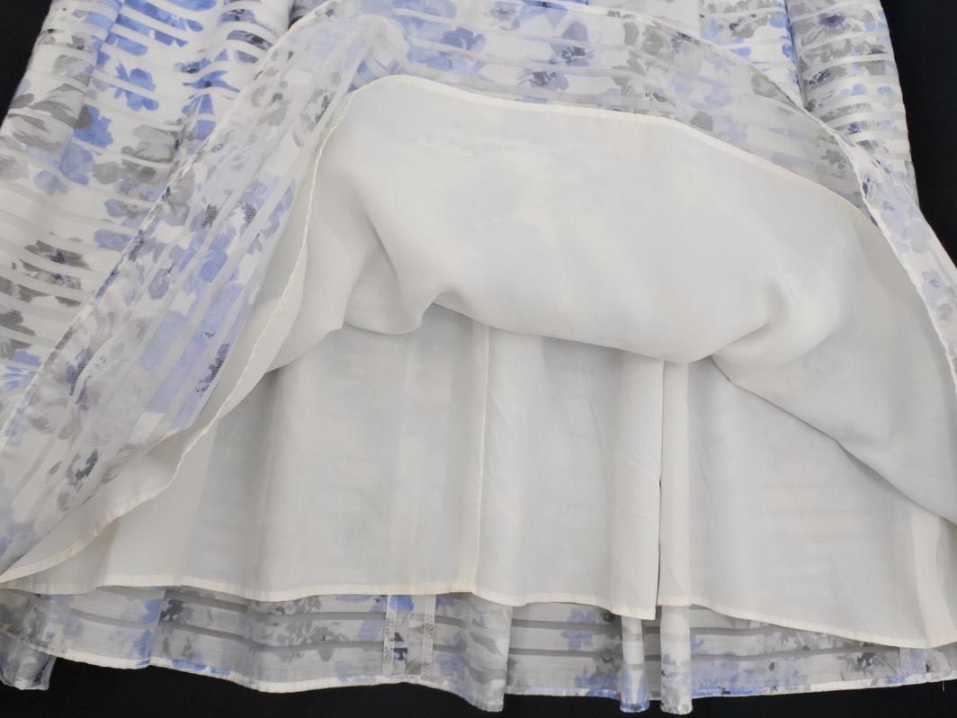 M'SGRACY エムズグレイシー 花柄 Aライン ワンピース size40/白x青x
