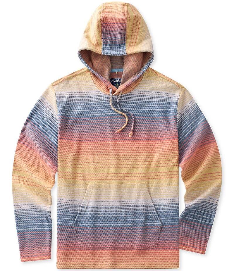 チャビーズ メンズ アウター パーカー・スウェット パーカー Chubbies Long Sleeve Pullover Striped Malibu Hoodie Medium Yellow イエロ