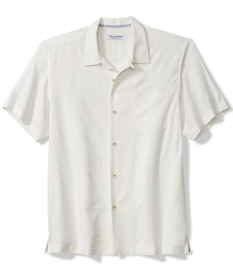 トッミーバハマ メンズ トップス シャツ Tommy Bahama Woven Short Sleeve Coastal Ease Palm Visions Shirt White ホワイト
