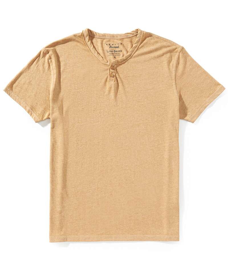 ラッキーブランド メンズ トップス シャツ Tシャツ Lucky Brand Short Sleeve Venice Burnout Notch Neck Henley TShirt Golden B
