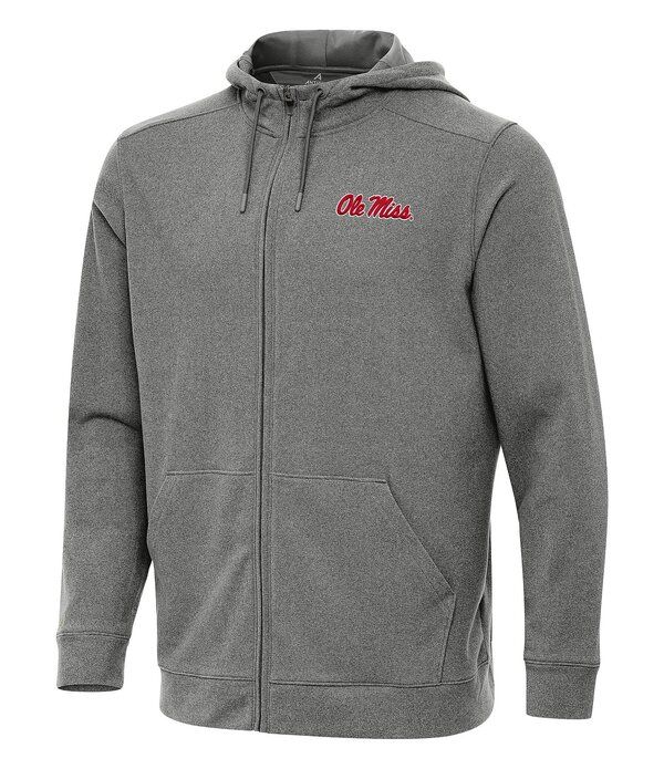 アンティグア メンズ アウター パーカー・スウェット Antigua NCAA SEC Effortless FullZip Hoodie Ole Miss Rebels Black ブラック