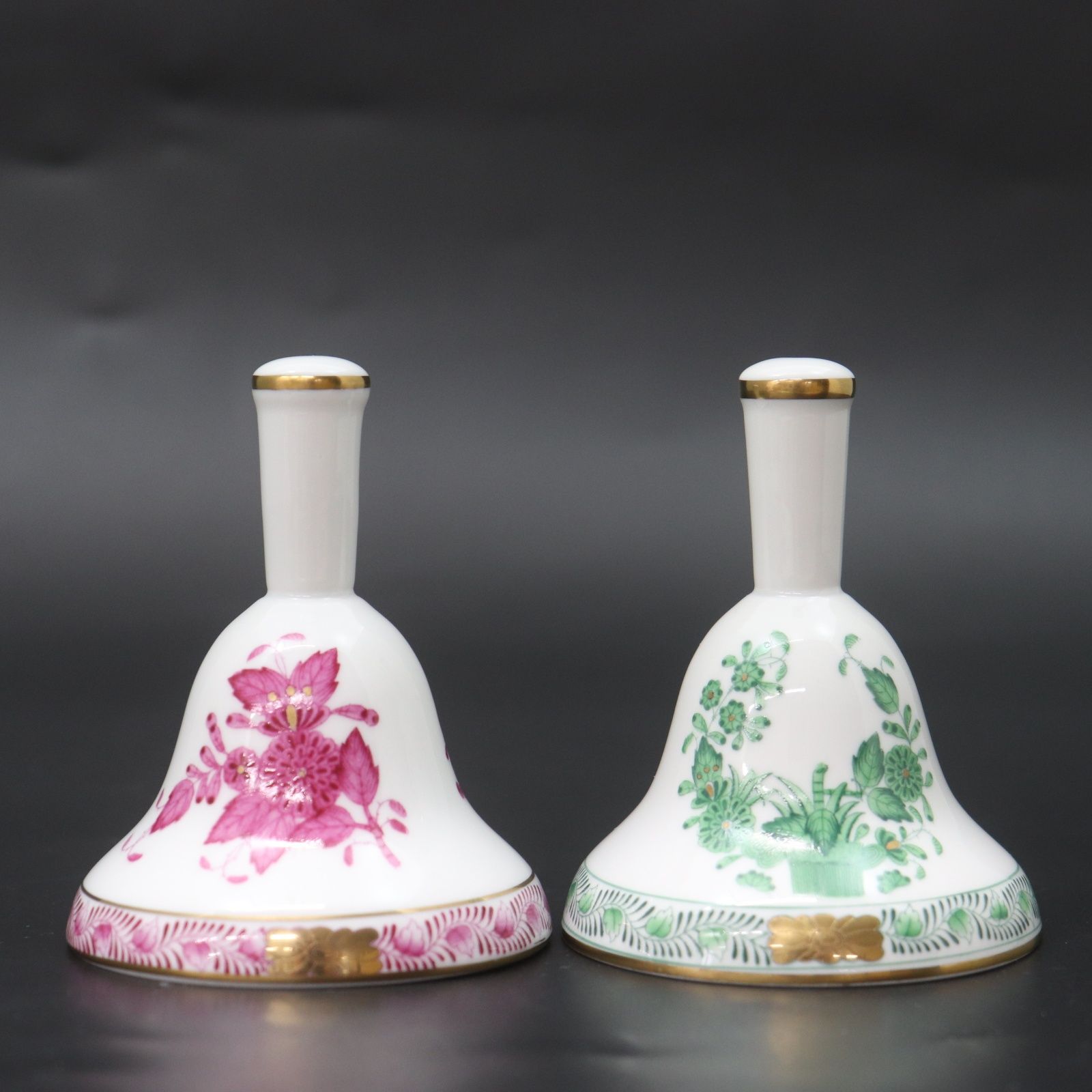 Herend　ヘレンド アポニーグリーン ヘレンド　陶器　ベル IT83M00UU1A4 美品 HEREND ヘレンド 2点セット 卓上ベル 呼び鈴