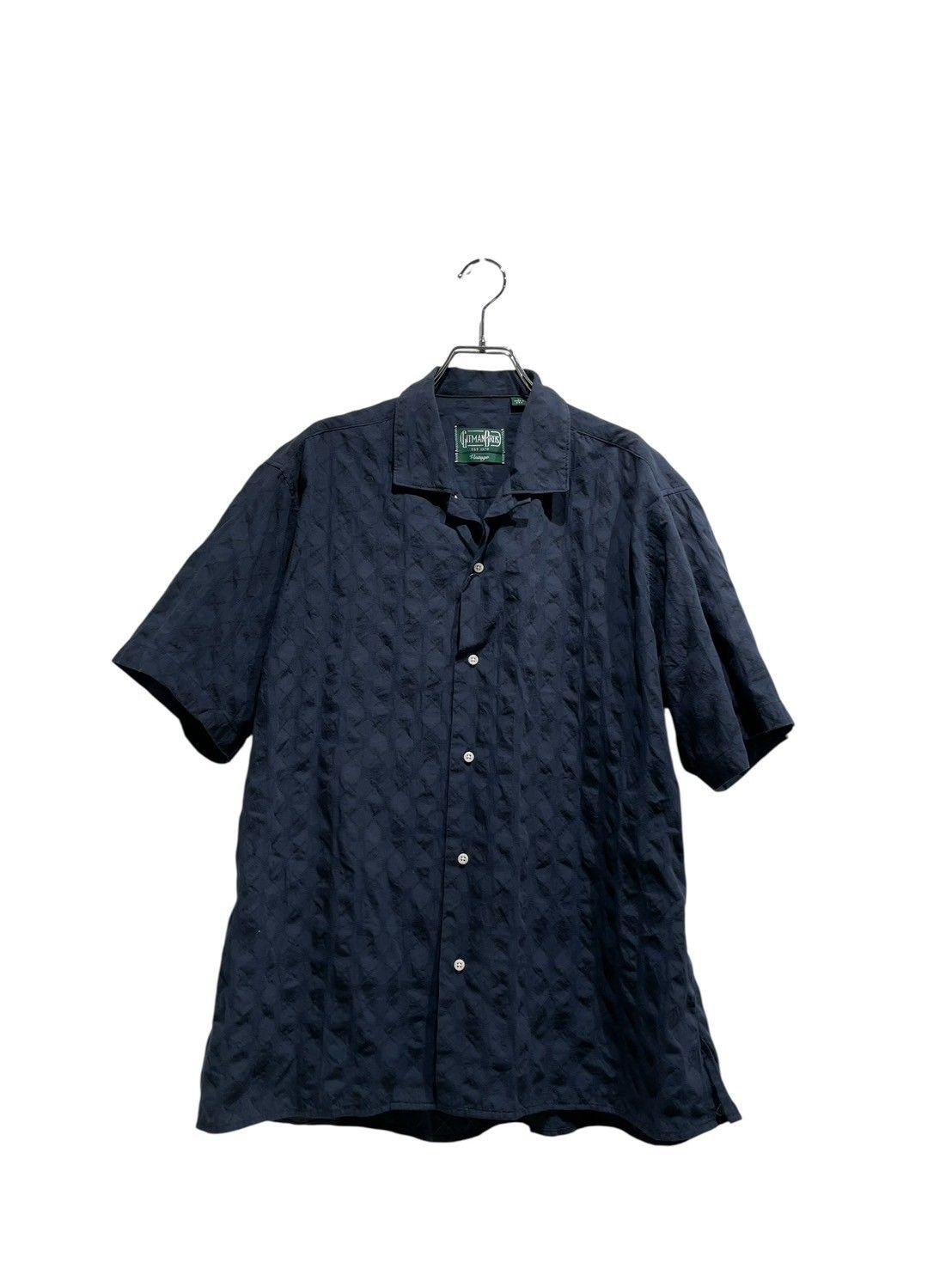 GITMAN VINTAGE (ギットマンヴィンテージ) JAPANESE RIPPLE JACQUARD キャンプカラーシャツ 230510502233100 ネイビー L