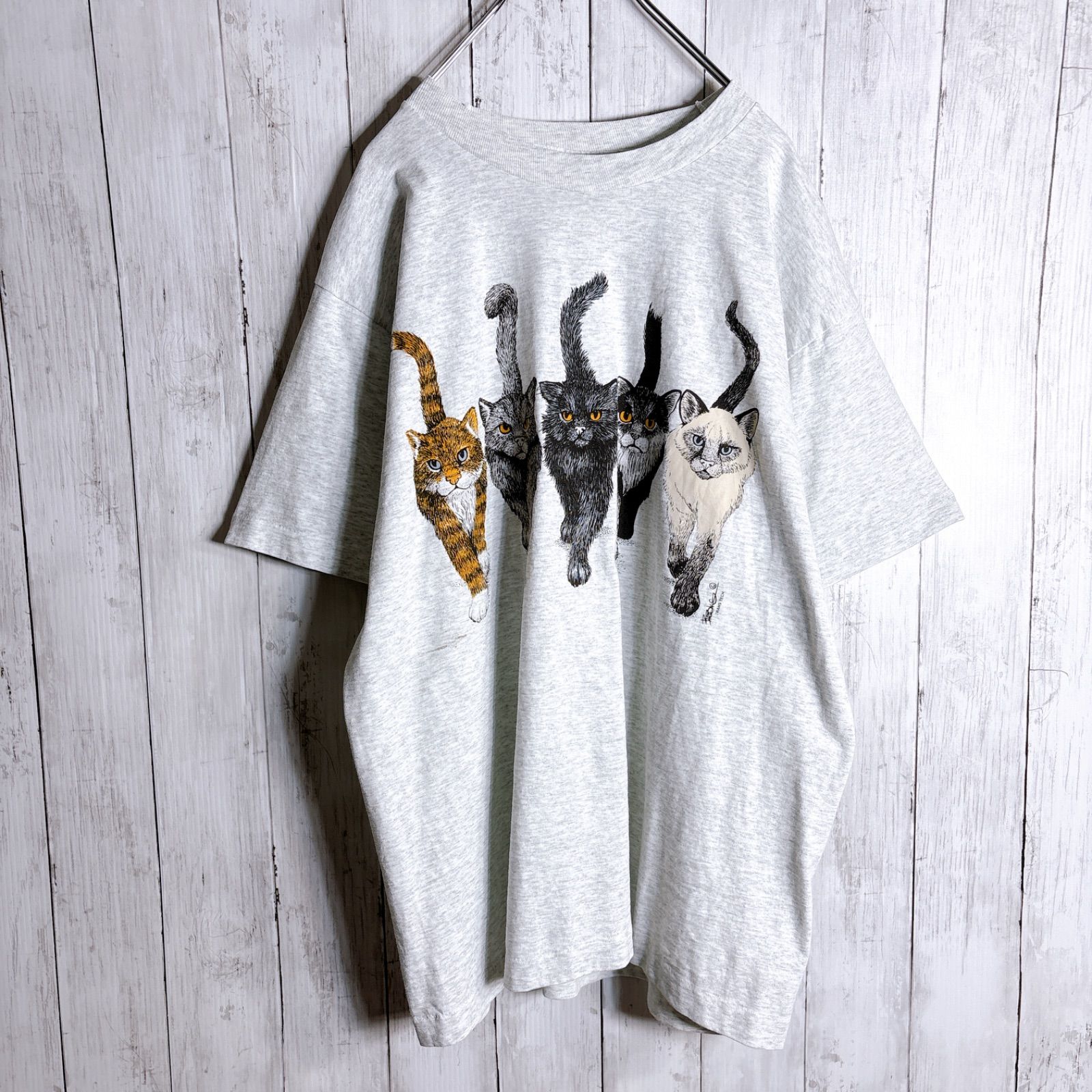 あいみょん 着用 古着 Tシャツ 猫 ヴィンテージ 最高デザイン】90s Vintage 古着 在原みゆ紀 あいみょん Animal T