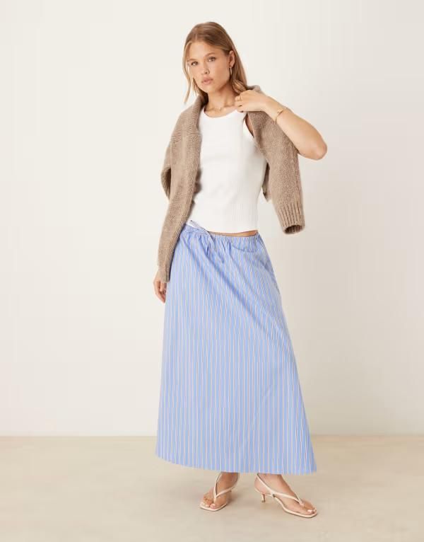 ノーバディーズ チャイルド レディース ボトムス スカート Nobodys Child Naples skirt and white stripes stripe ストライプ