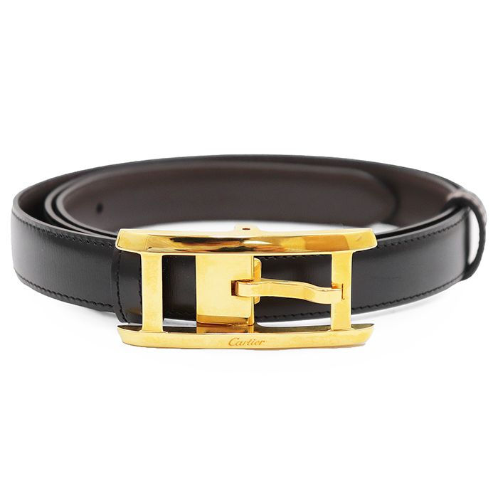 美品】CARTIER カルティエ タンクベルト メンズ リバーシブル ロゴ刻印