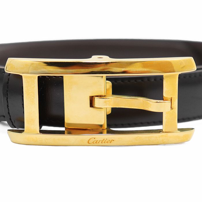 美品】CARTIER カルティエ タンクベルト メンズ リバーシブル ロゴ刻印