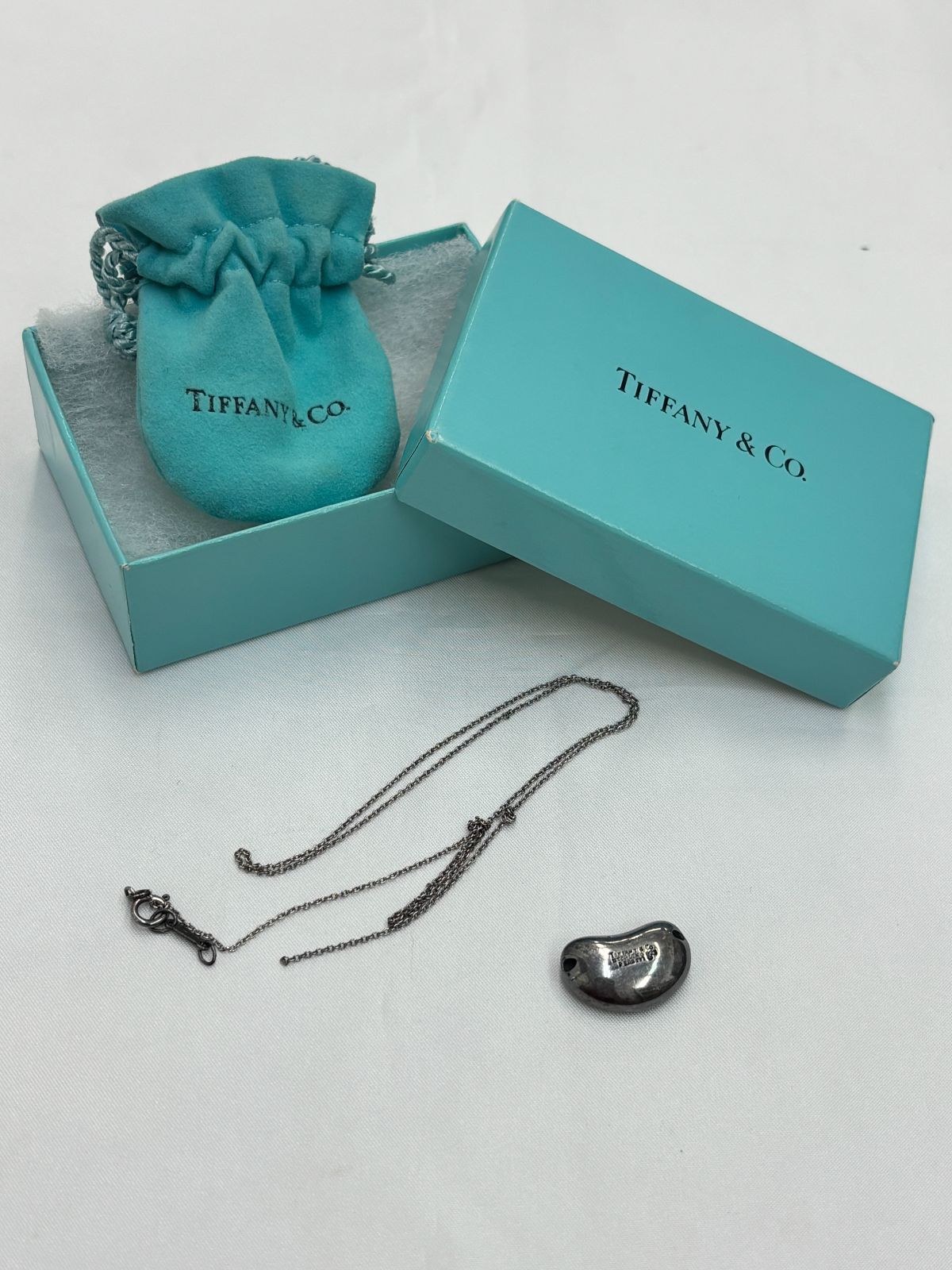 N【ティファニー】ティファニー Tiffany & Co. silver 925 エルサ ペルッティ ビーン デザイン ネックレス