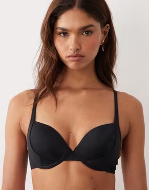 エイソス レディース 水着 トップのみ ASOS DESIGN Maya Sintra pushup underwire bikini top with sling detailing Black ブ