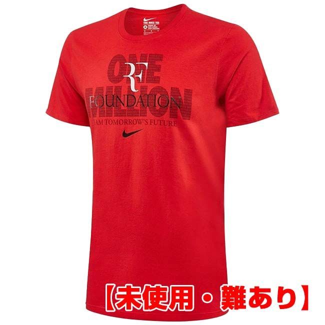 Nike 赤 ロジャーフェデラー 半袖 Tシャツ USサイズ-M 【新品未使用・難あり】希少！コレクターズアイテム