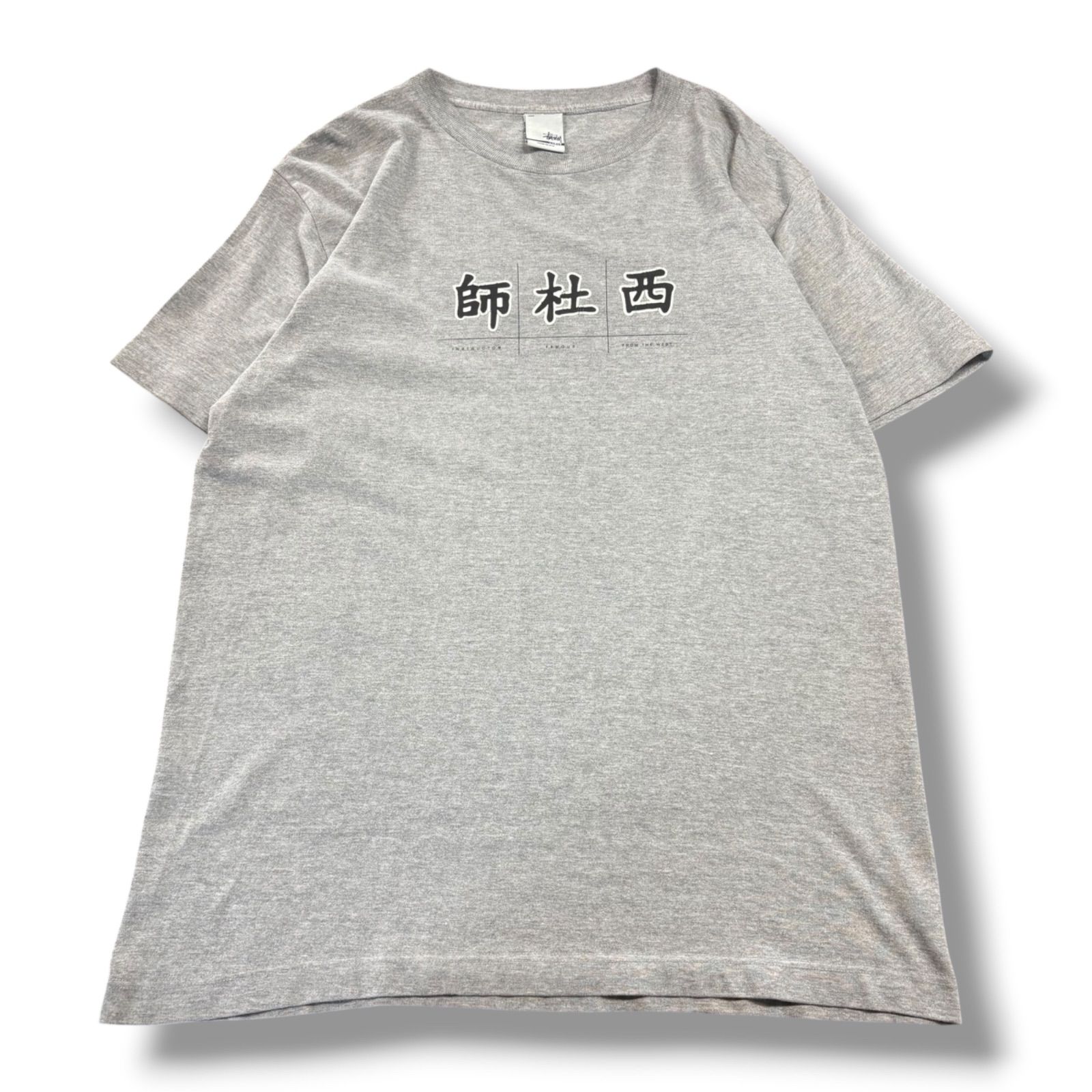 【Stussy】90s '師杜西' Logo Silver Tag T Shirt Grey USA
