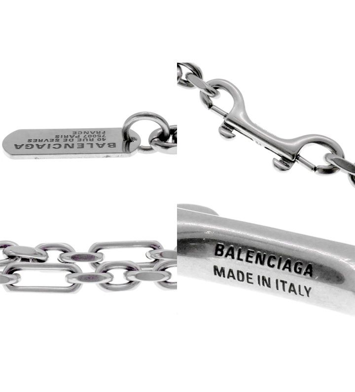 BALENCIAGA バングル PARIS 75007 値段交渉受付 バレンシアガ BALENCIAGA 【 Tags Carabiner Necklace 75007