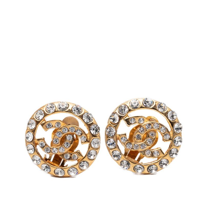 シャネル ココマーク イヤリング ゴールド メッキ ラインストーン レディース CHANEL【1-0276249】