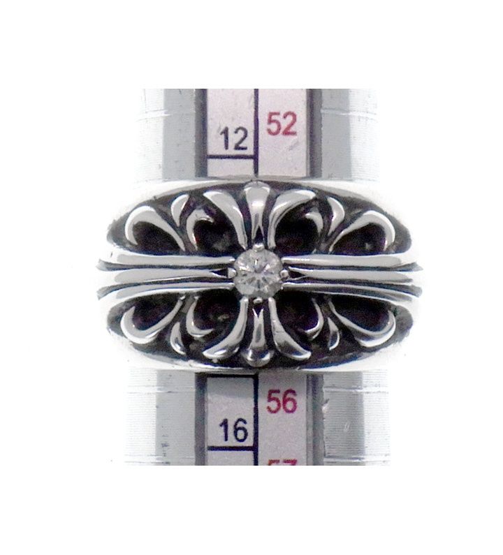 クロムハーツ CHROME HEARTS 【 FLRL CRS 1DIA 】 フローラル クロス ワンダイヤ シルバー リング n11371 クロムハーツ CHROME HEARTS 【 FLRL CRS 1DIA 】 フローラル クロス