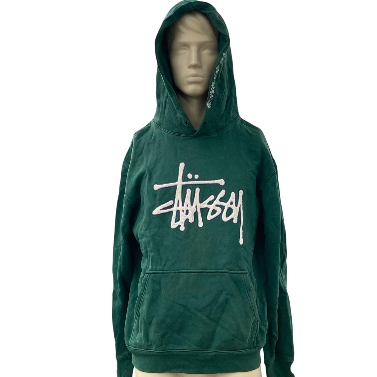 186001 STUSSY ステューシー スウェット L グリーン フード付き メンズ