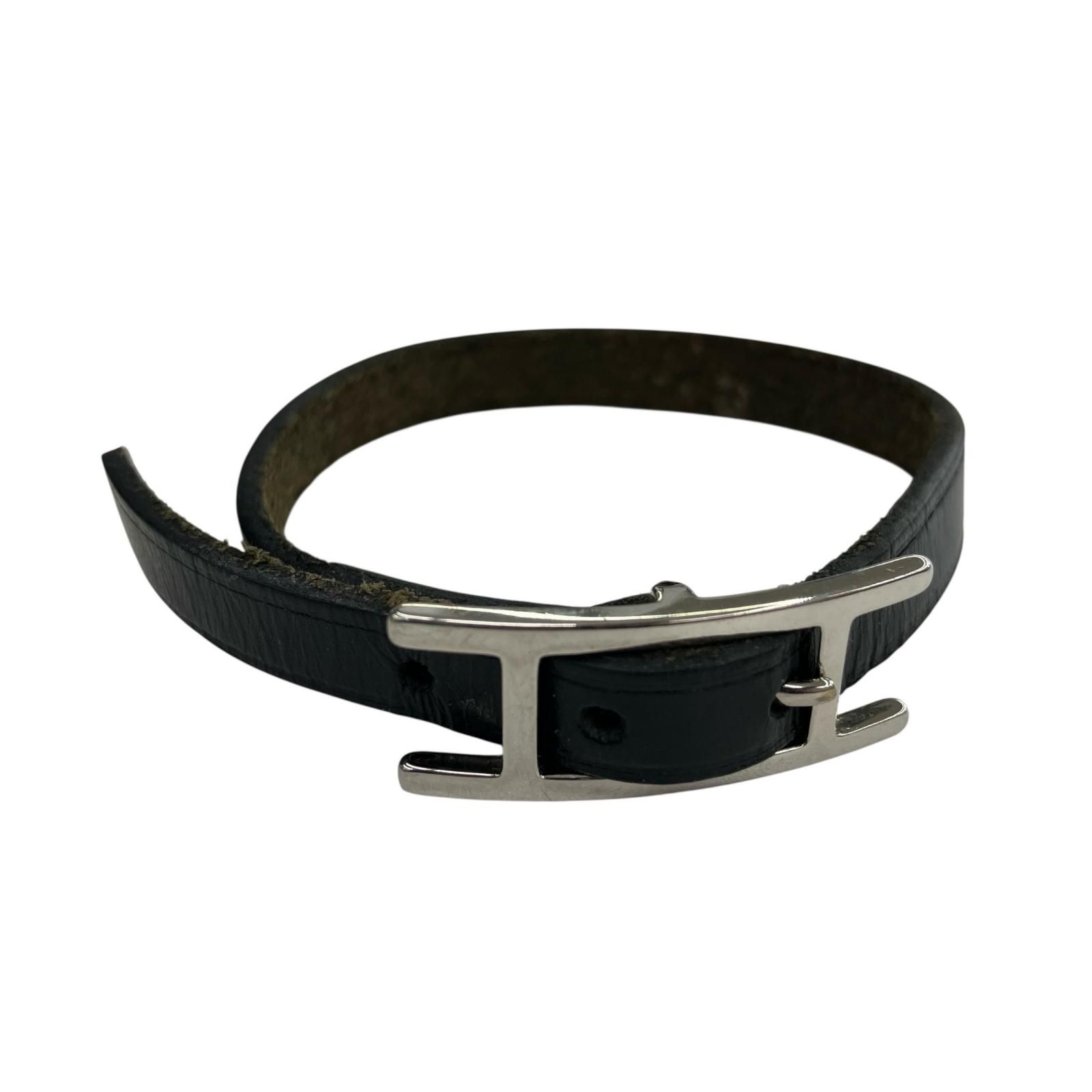 極美品 エルメス ルーリー レザー リバーシブル ブレスレット バングル 