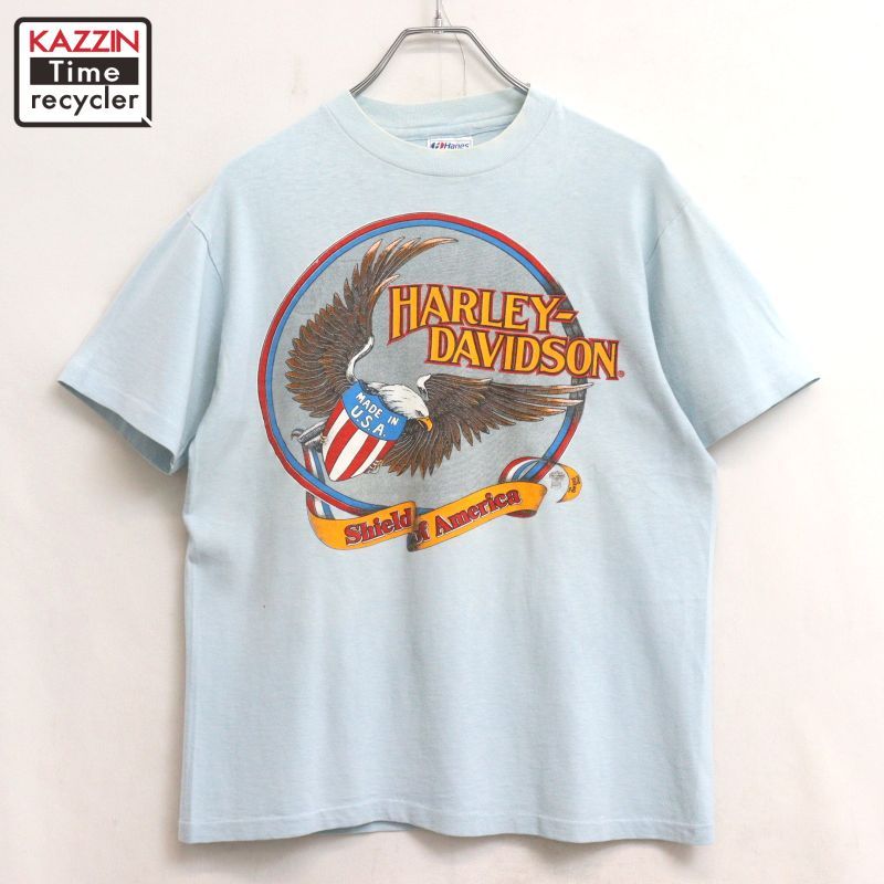 80s USA製 vintage HARLEY DAVIDSON イーグル 半袖Tシャツ メンズ