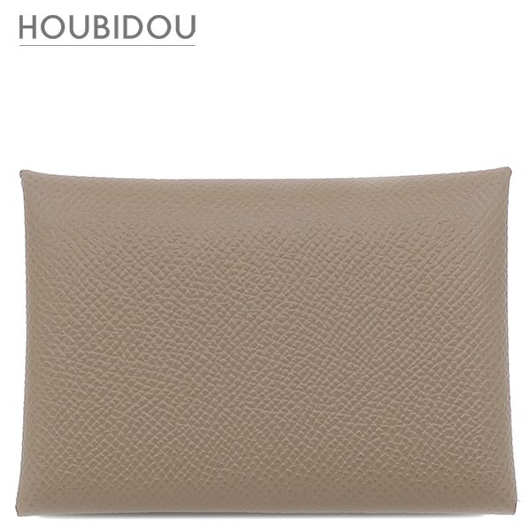 エルメス HERMES カードケース カルヴィ デュオ ヴォーエプソン エトゥープ シルバー金具 新品 未使用 フラグメントケース 2026年製 G 【箱】【中古】