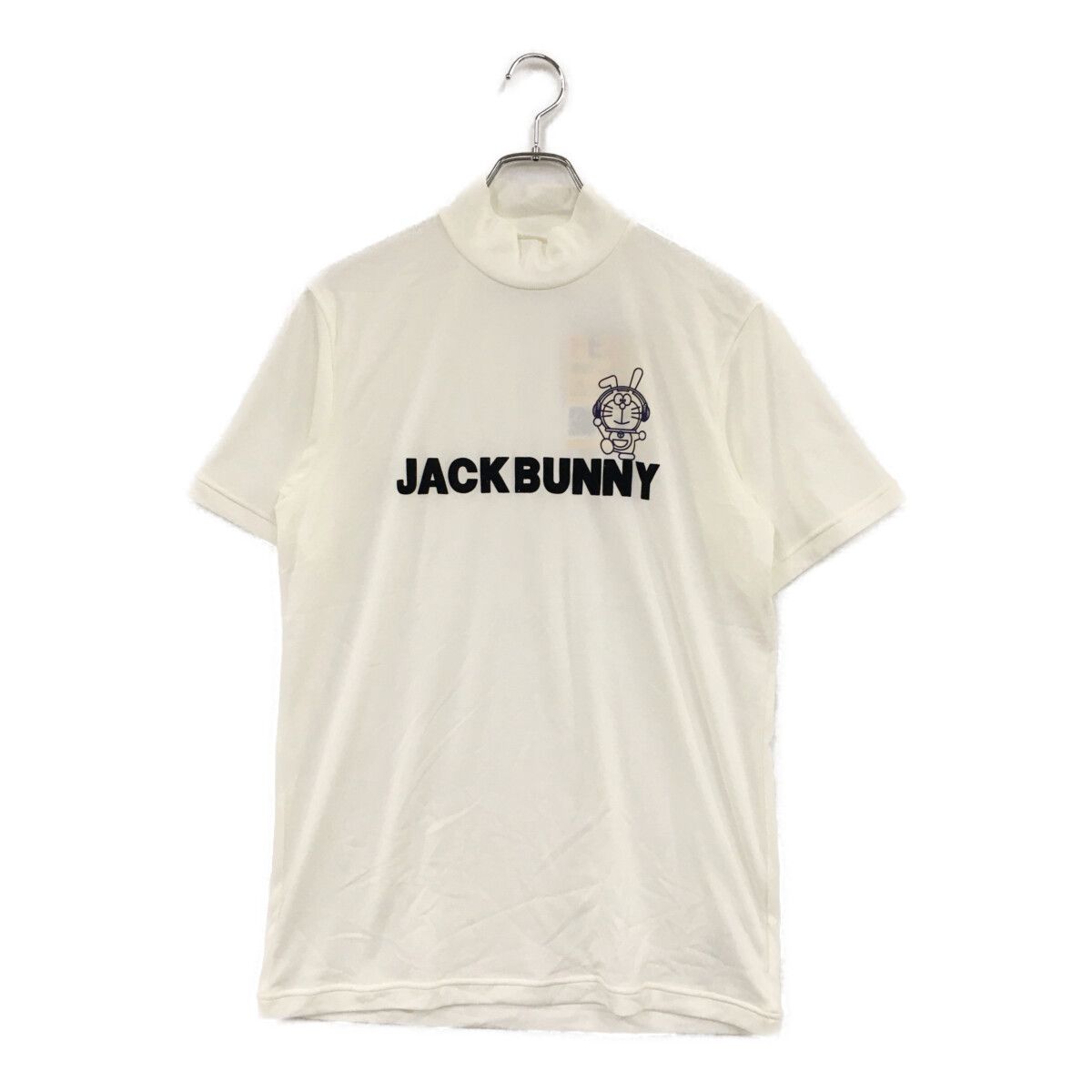 未使用品 メンズ ジャックバニー Jack Bunny!! 半袖シャツ 6(LL) ホワイト モックネック ドラえもん コラボ
