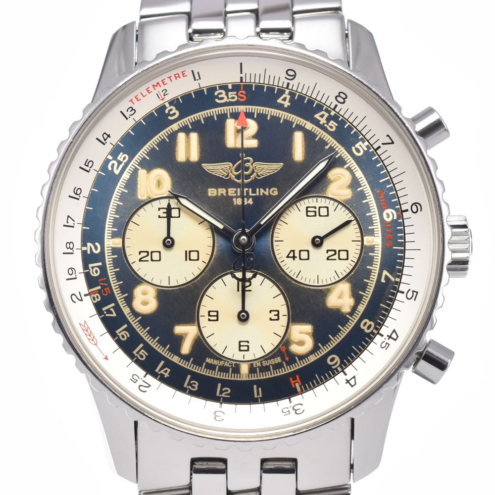 BREITLING アンティーク 自動巻腕時計 ブライトリング BREITLING A30022 ナビタイマー92 クロノグラフ ブルー