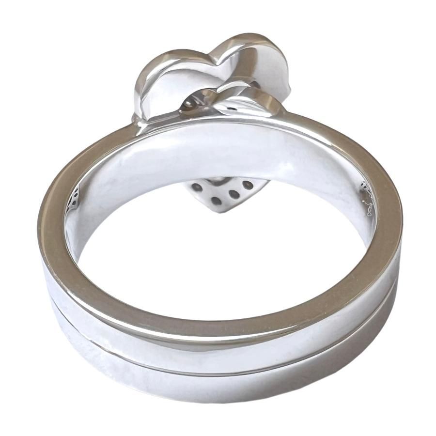 CARTIER カルティエ リング ダブルハート ダイヤ 750 K18 WG ホワイト