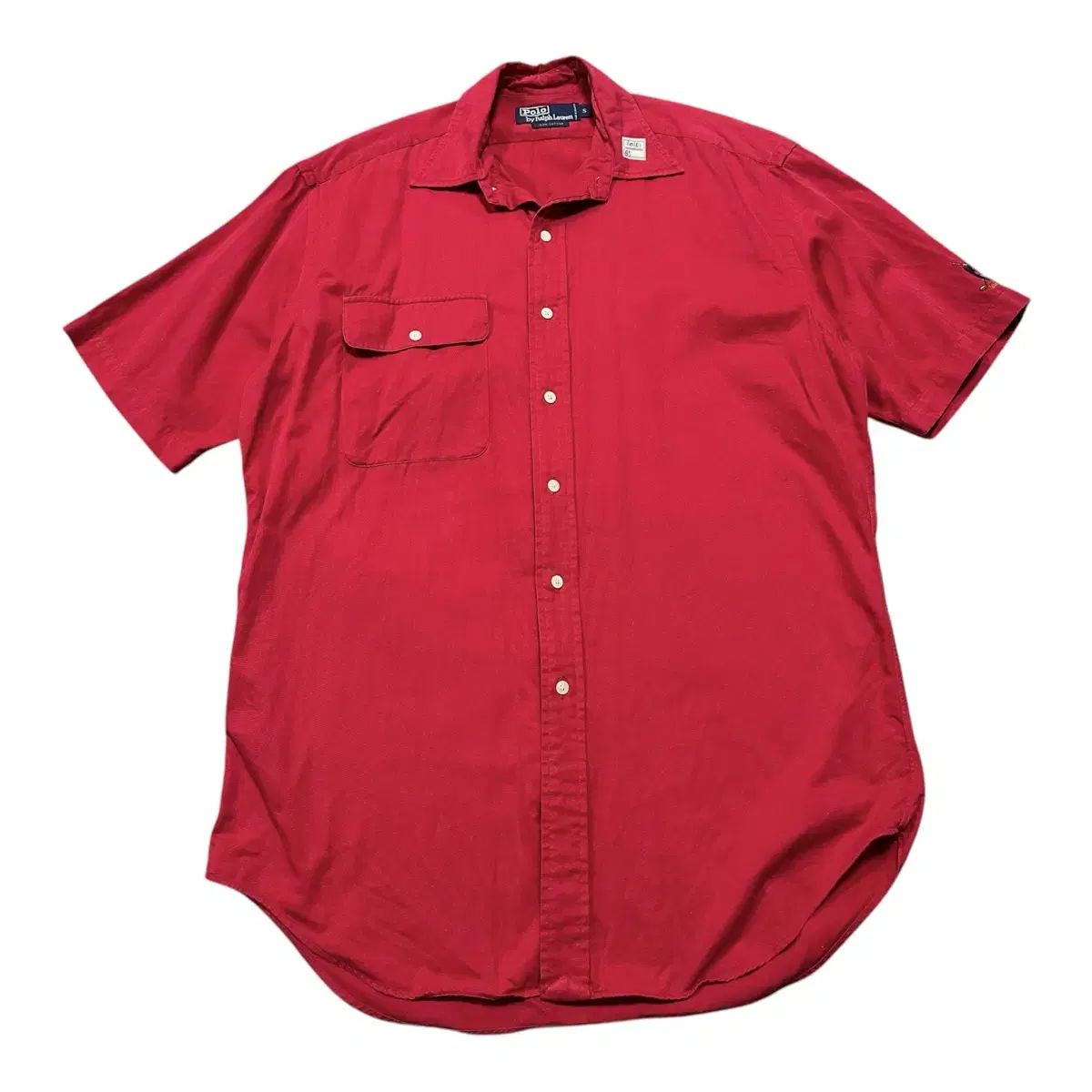 (即日発送) POLO RALPH LAUREN ポロラルフローレン 90s シンガポール版 クラブ シールド レッド 半袖 シャツ