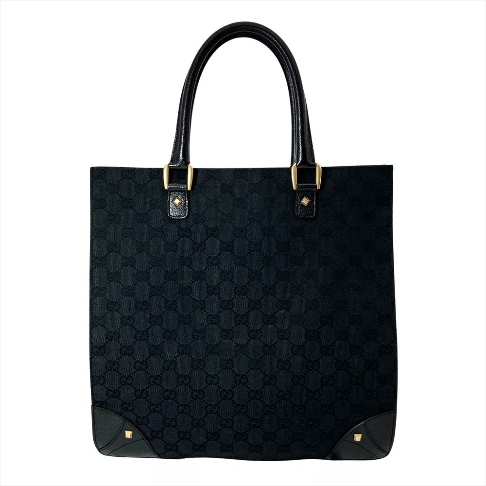 グッチ GUCCI トートバッグ GGキャンバス レザー 120898 ブラック
