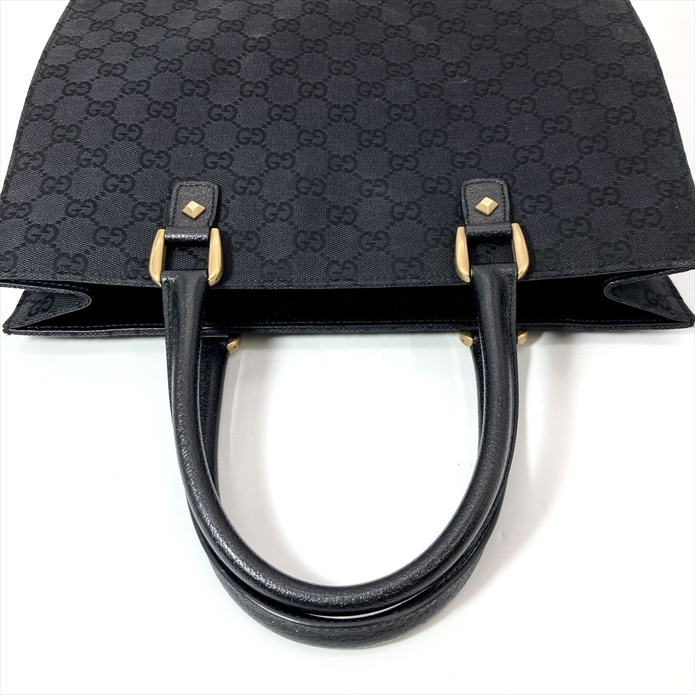 グッチ GUCCI トートバッグ GGキャンバス レザー 120898 ブラック