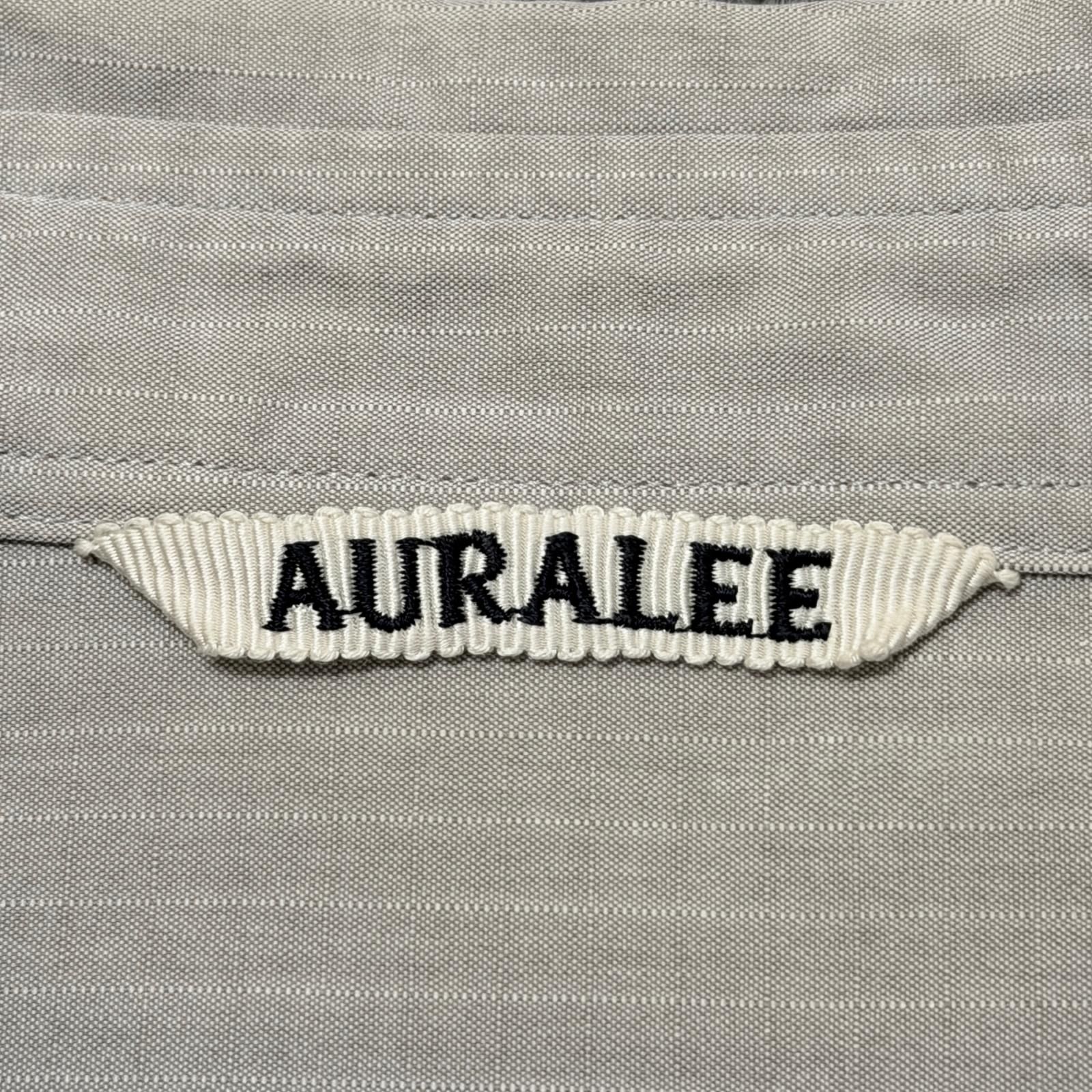 AURALEE 21SS WASHED FINX RIPSTOP CHAMBRAY HALF SLEEVED SHIRTS 
