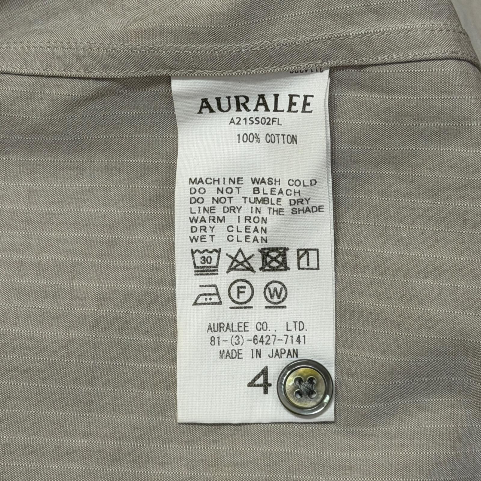 AURALEE 21SS WASHED FINX RIPSTOP CHAMBRAY HALF SLEEVED SHIRTS 