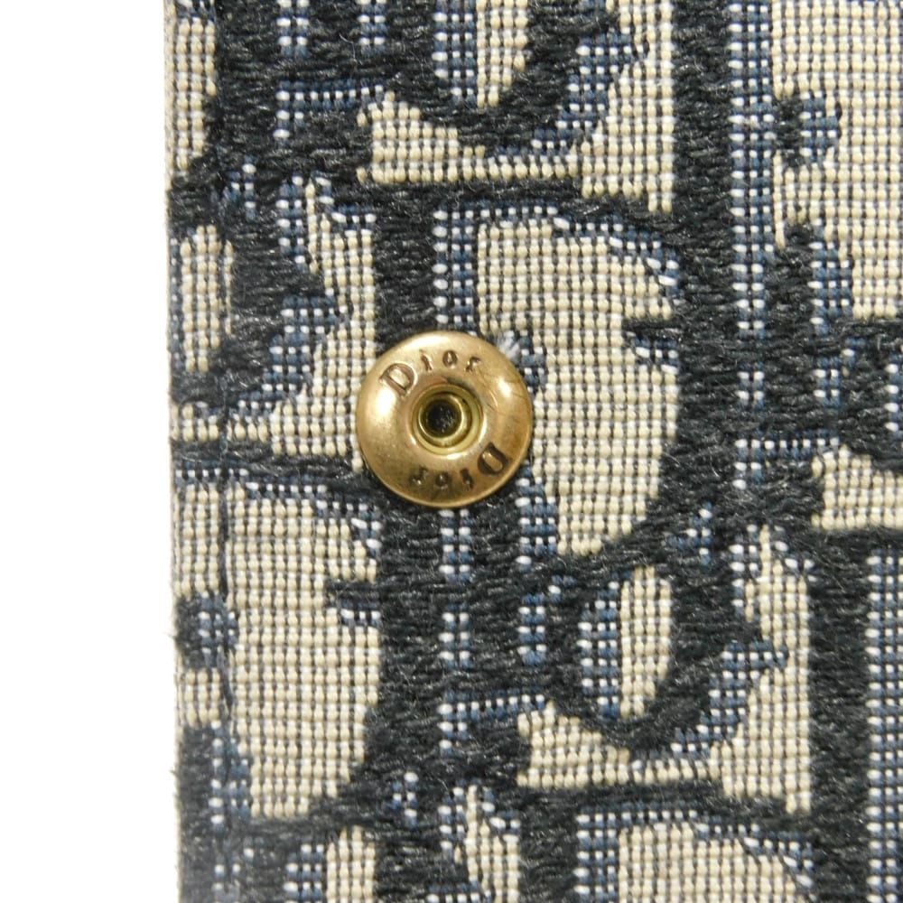 Dior ディオール サドル ジャスミン カードホルダー 現行 Dロゴ アシンメトリー ベージュ ネイビー ブラック スナップボタン コンパートメント オブリーク ジャガード カードケース  S5644CTZQ_M928 Dior ディオール サドル ジャスミン カードホルダー 現行 Dロゴ