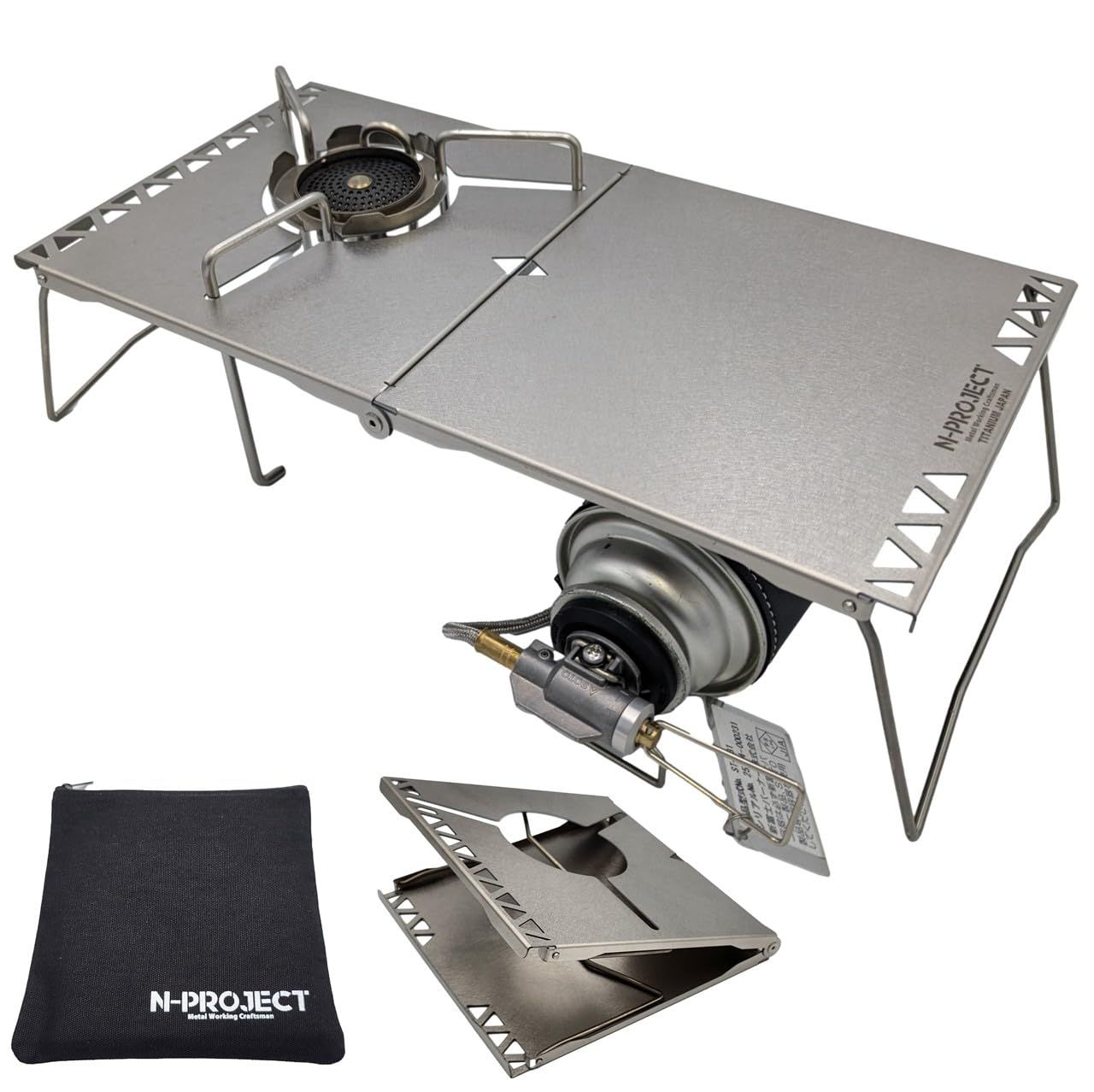 N-project チタン遮熱テーブル 折畳式 ・SOTO ST-331（TrekMaster）専用 UL TITANIUM TABLE 【日本製】※バーナーは別売り