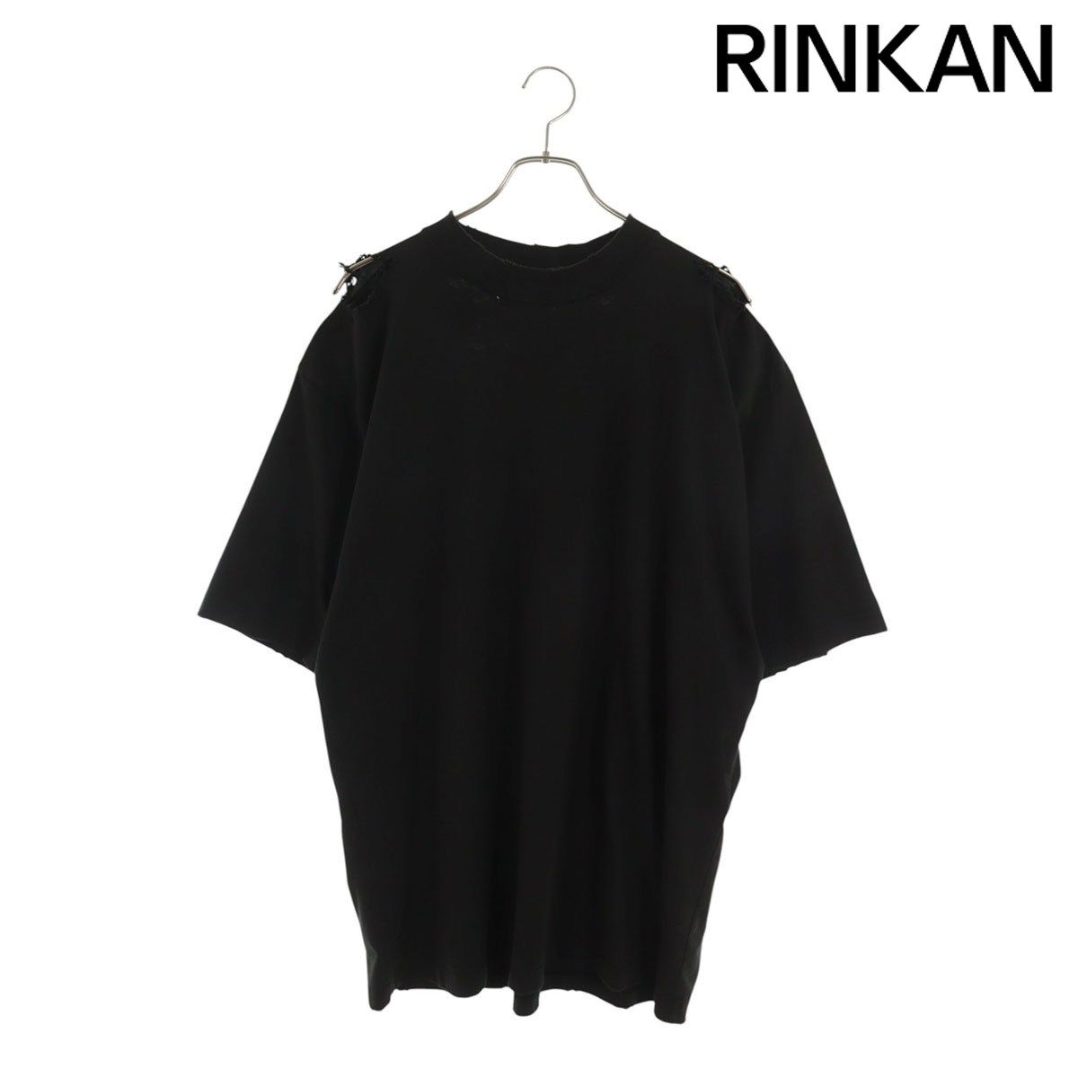 バレンシアガ 764235 TQVJ8 バックロゴ ダメージ加工Tシャツ メンズ M