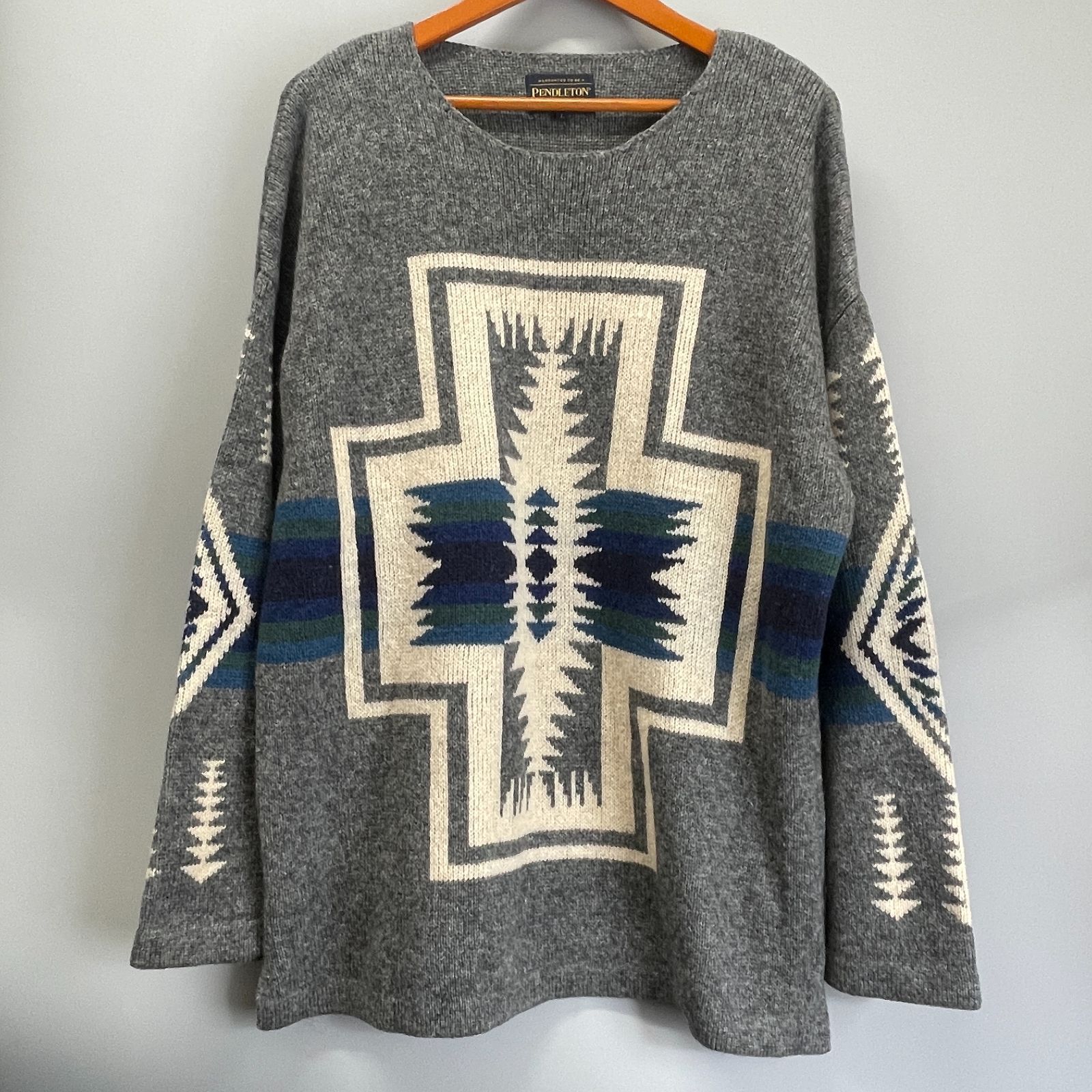 PENDLETON　ペンドルトン ジャカードニット　ウール　グレー　メンズ　4