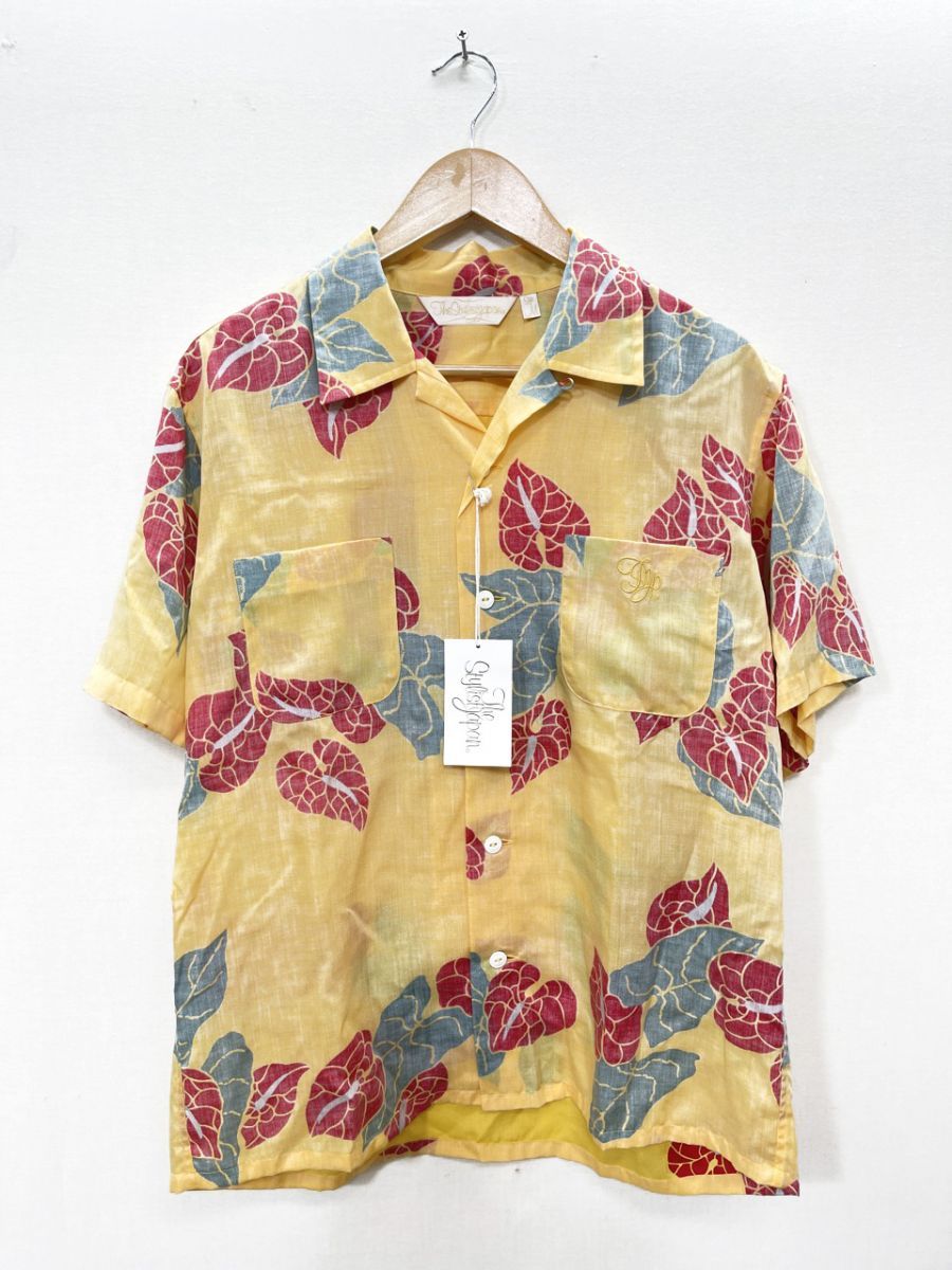 美品 The Stylist Japan ザスタイリストジャパン アンスリウム オープンカラー アロハ シャツ sizeM/黄 ■◆◎メンズ