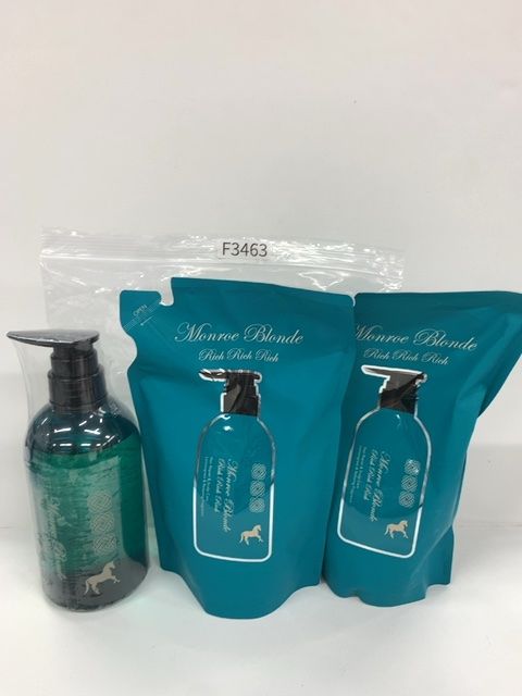 F3463 D モンローブロンド Ｒ クレンズトリートメント RRR (ヘアリペア＆スカルプケア) 500mL ポンプボトル／モンローブロンド R クレンズトリートメント RRR (ヘアリペア＆スカルプケア) 500mL 詰め替え 2個 計3点セット