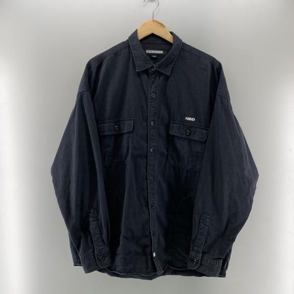 【中古】NEIGHBORHOOD GARMENT DYED SHIRT LS ブラック XL 252AQNH-SHM02 ネイバーフッド[24]
