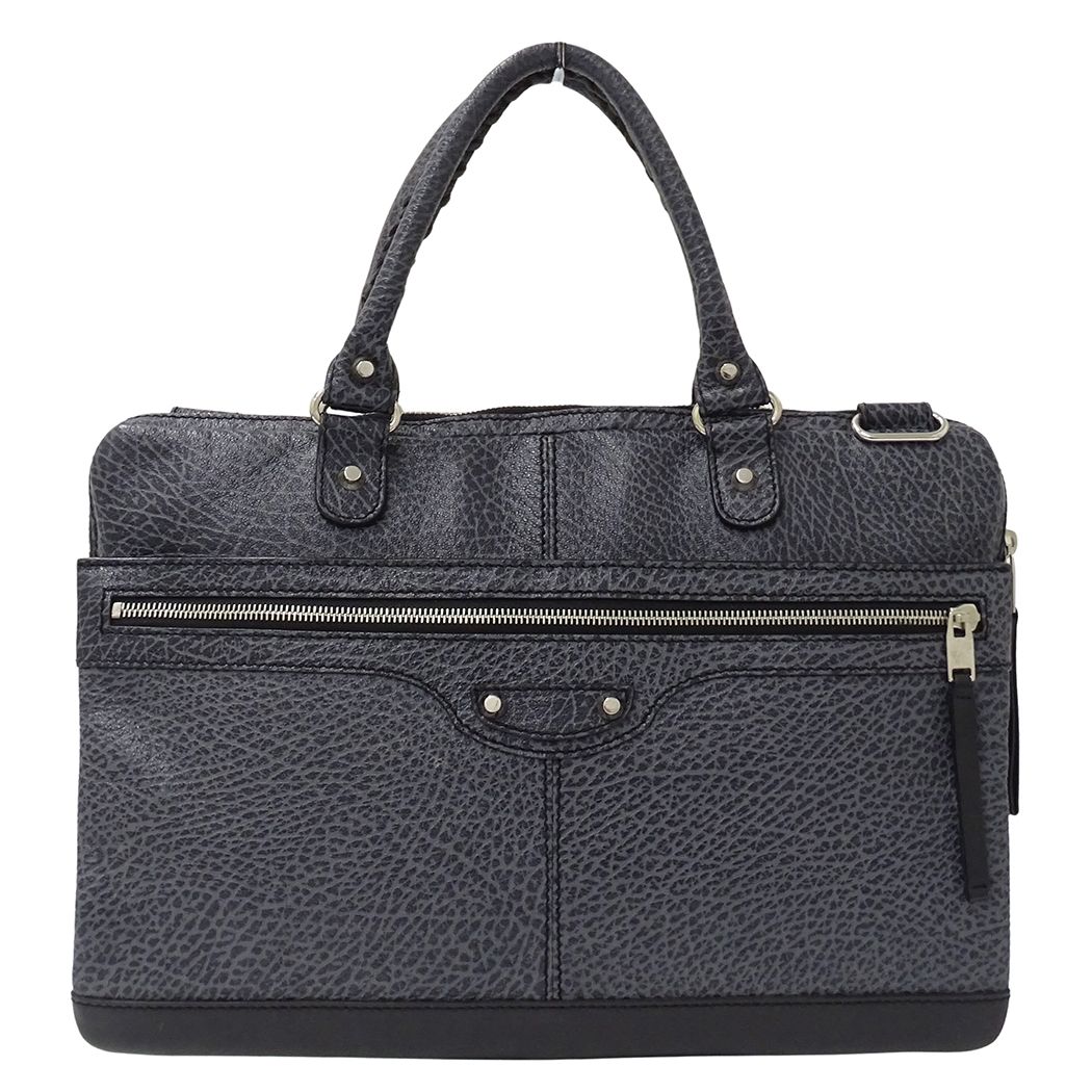 バレンシアガ BALENCIAGA バッグ メンズ ブランド ビジネスバッグ レザー ブルーグレー 340683 ブリーフケース 通勤 おしゃれ 【中古】