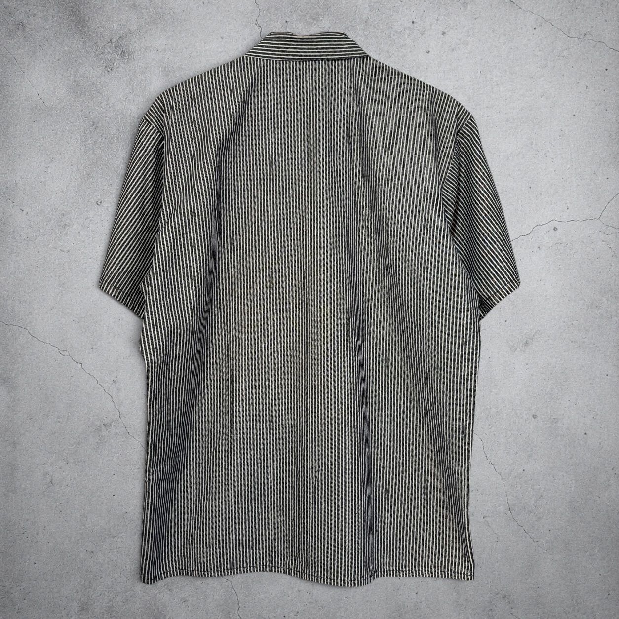 USA製 90s BENDAVIS Half-Zip S/S Shirt M ヒッコリーストライプ ベン