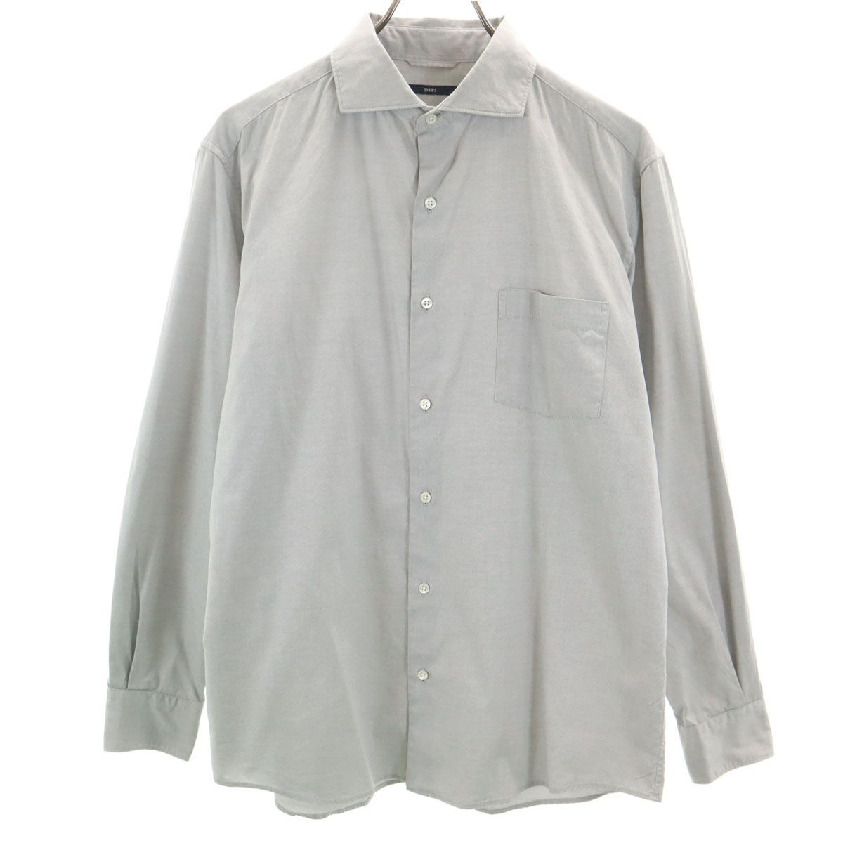 SHIPS シップス 日本製 長袖 シャツ L グレー メンズ 古着 - メルカリ