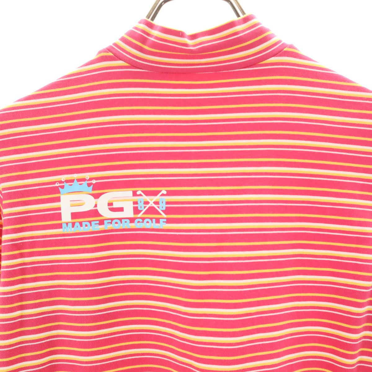 PEARLY GATES パーリーゲイツ ボーダー柄 ゴルフ 7分袖 モックネック T