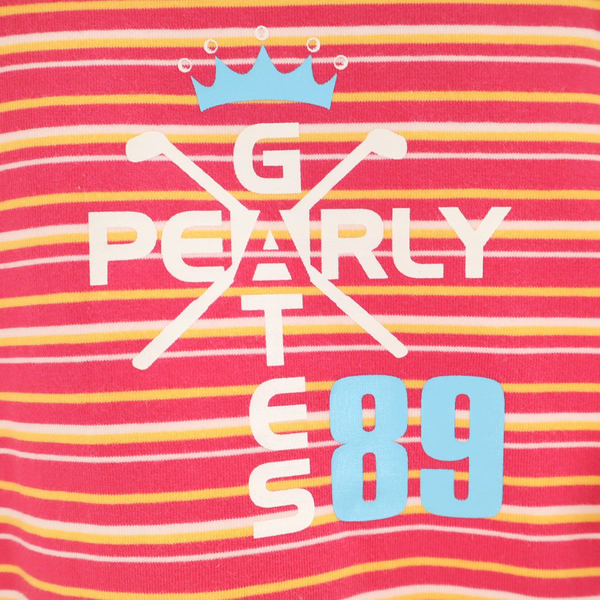 PEARLY GATES パーリーゲイツ ボーダー柄 ゴルフ 7分袖 モックネック T