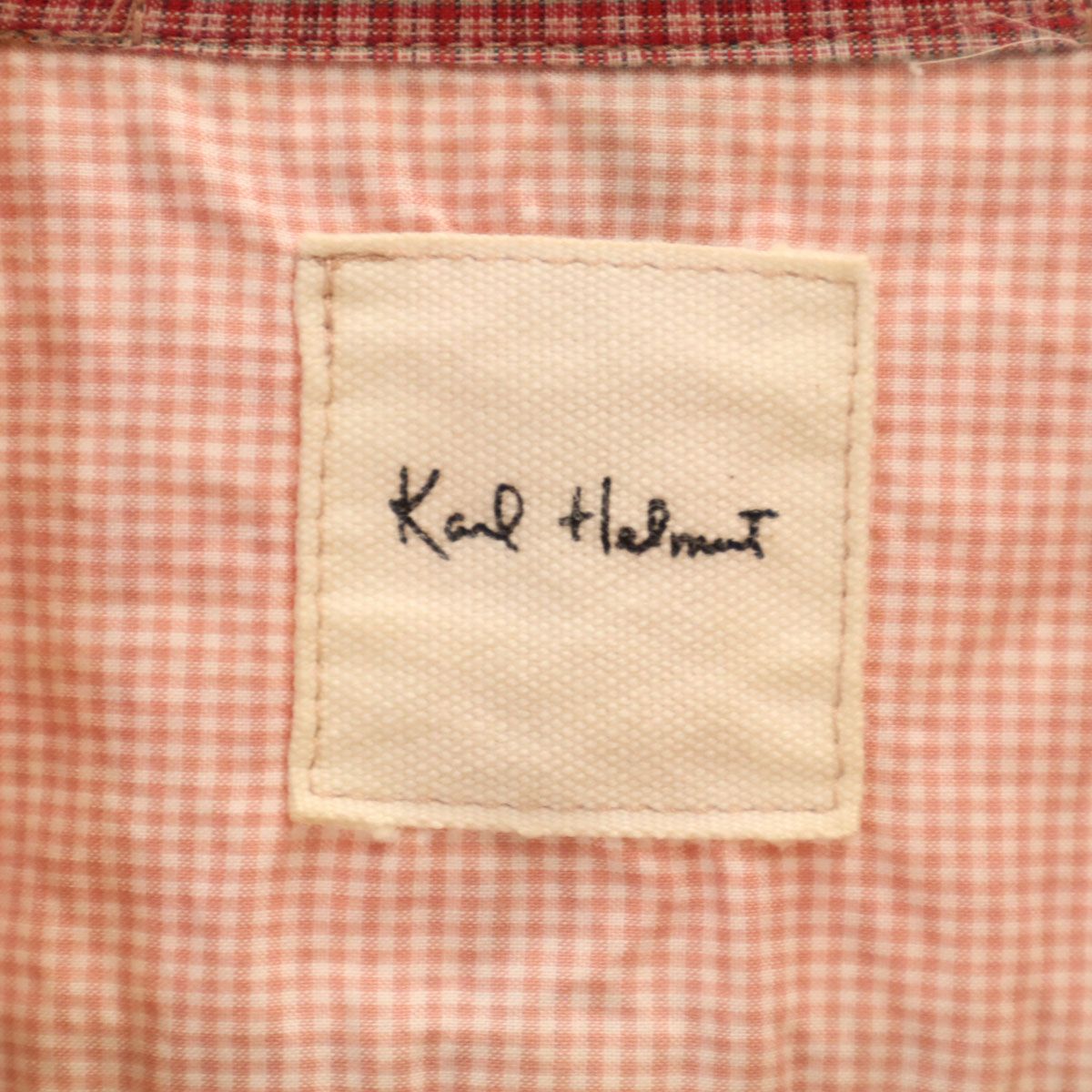 Karl Helmut カールヘルム 日本製 総柄 半袖 パッチワーク バンド 