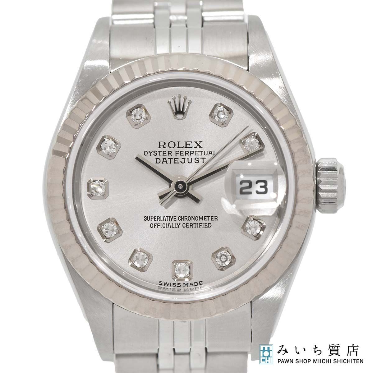 稼働 腕時計 ROLEX ロレックス デイトジャスト 10PD 79174G WG Y番 自動巻 シルバー色文字盤 箱・保・取説 M4067